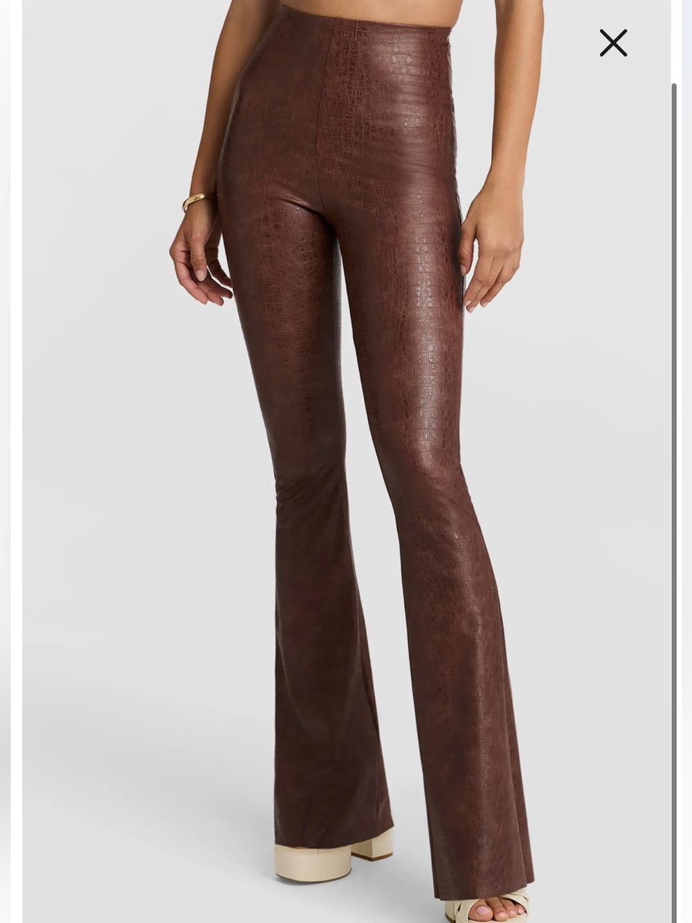 Commando Faux Croc Leather Brown Pants